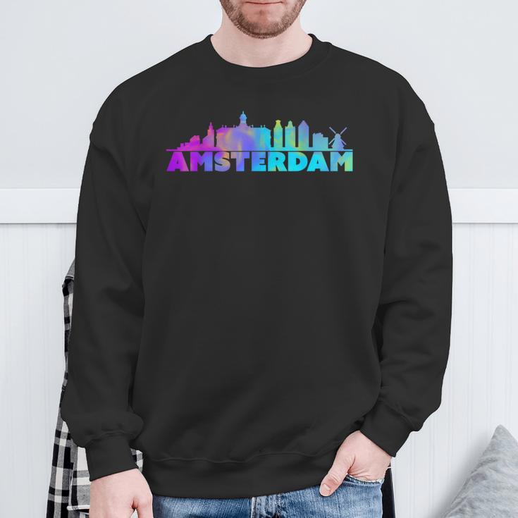 Amsterdam Skyline Netherlands Souvenir Sweatshirt Geschenke für alte Männer