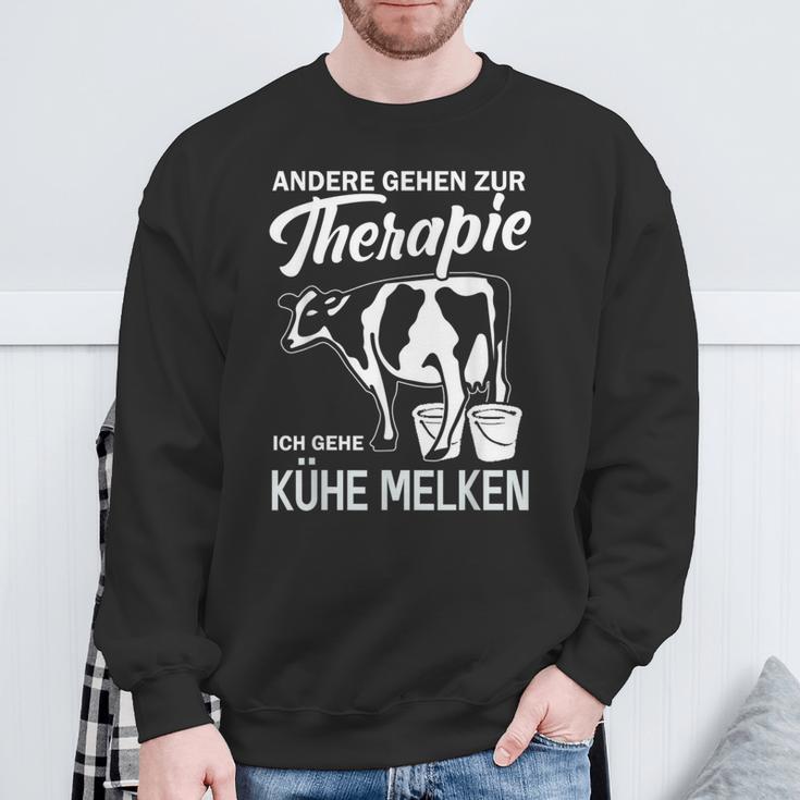 Andere Gehen Zur Therapie Kühe Melken Milchbauern Other Going To Sweatshirt Geschenke für alte Männer