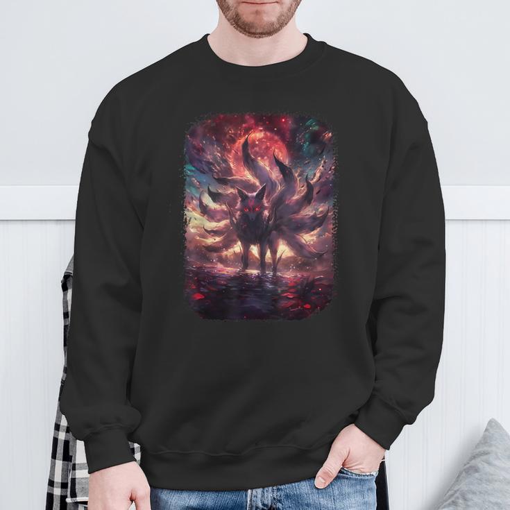 Anime Kitsune Nine Tail Fox Manga Otaku Style Sweatshirt Geschenke für alte Männer