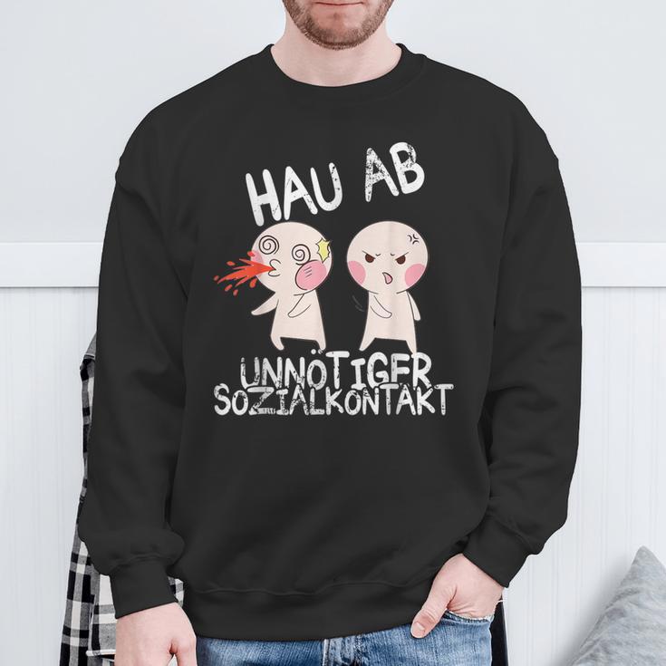 Anime Style Hau Ab Unnötiger Sozialkontakt Sweatshirt Geschenke für alte Männer