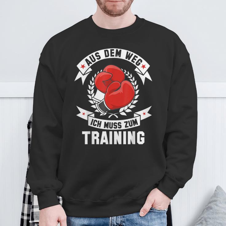 Aus Dem Weg Ich Muss Zum Training Boxing Sweatshirt Geschenke für alte Männer