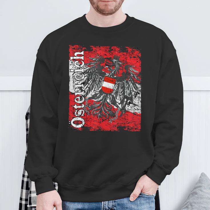 Austria Eagle Flag Retrointage Austria Sweatshirt Geschenke für alte Männer