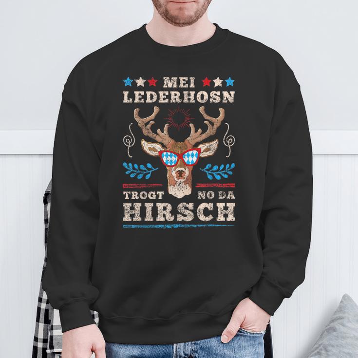 Bayern Wiesn Bekleidungolksfest Outfit Herren Short Sleeve Mei Lederhosn Trogt No Da Deer Costume Oktoberfest S Sweatshirt Geschenke für alte Männer