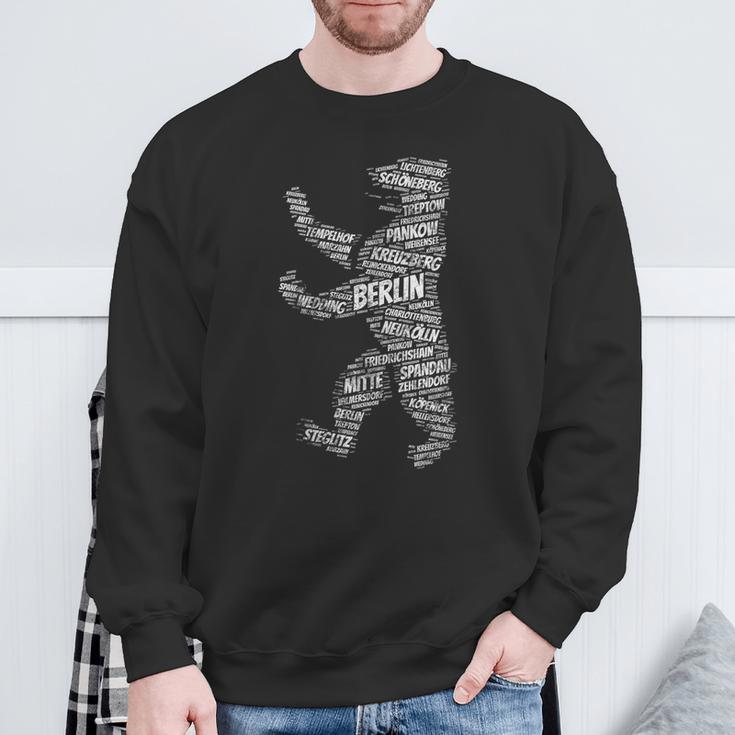 Berlin Bear Wordart Stadtbezirke Stadtteile Berlin Sweatshirt Geschenke für alte Männer