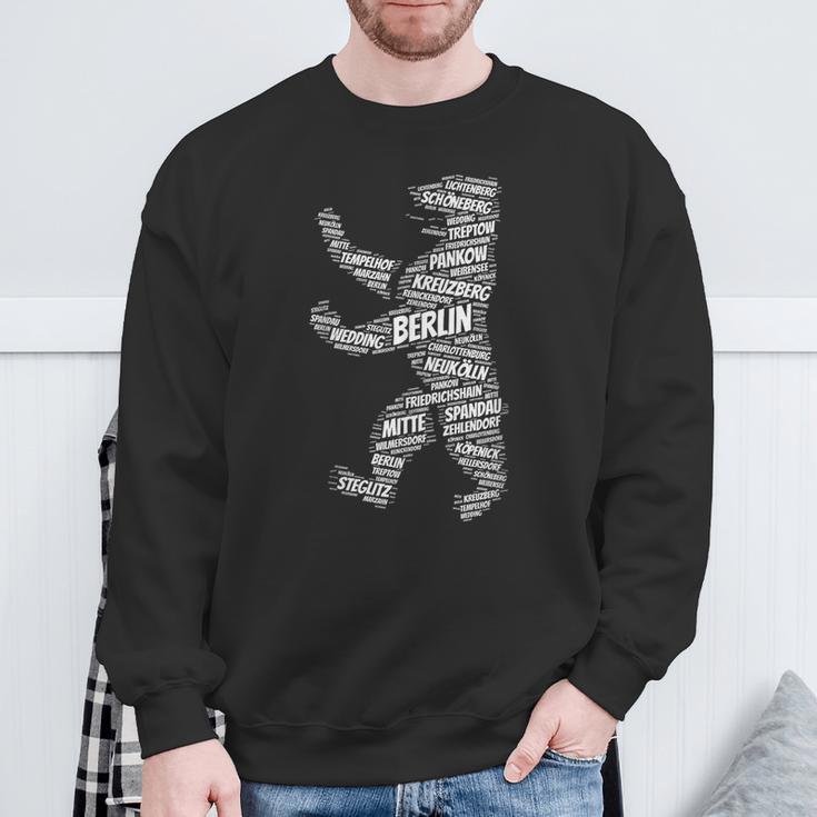 Berlin Bear Wordart Stadtdistrict Stadtteile Berlin Sweatshirt Geschenke für alte Männer