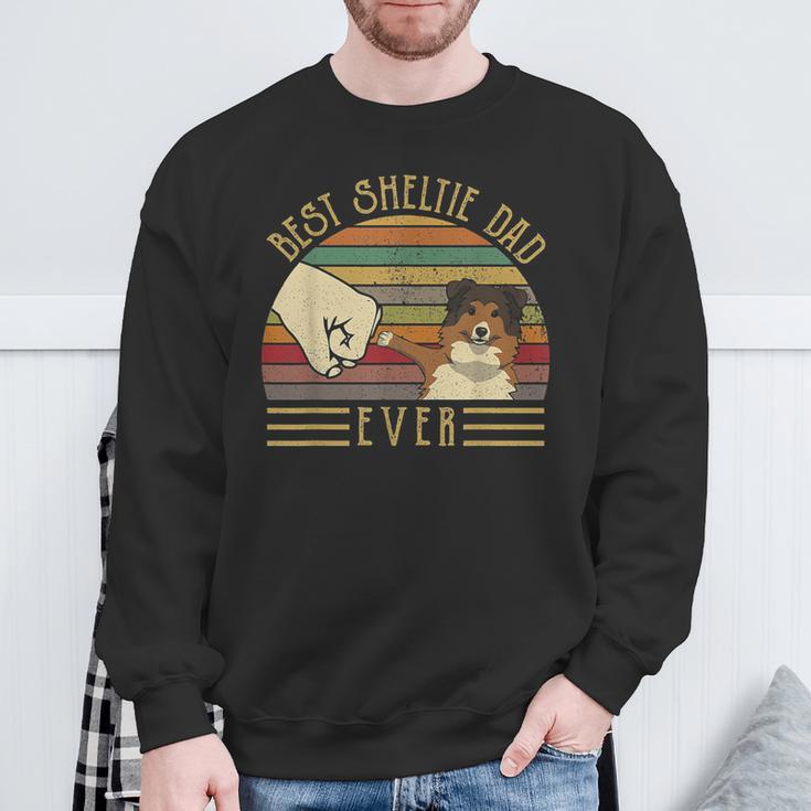 Best Sheltie Dad Ever Retrointage Sunset Sweatshirt Geschenke für alte Männer