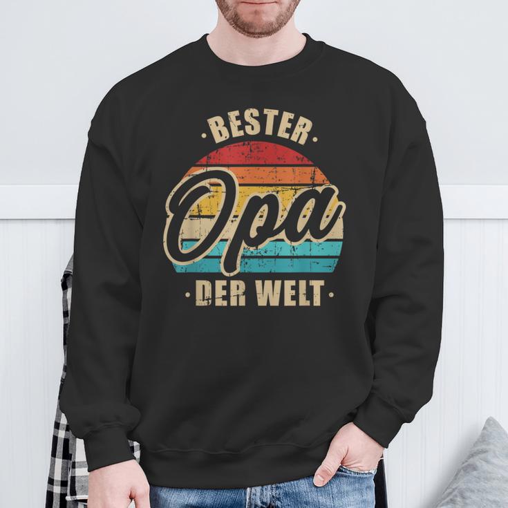 Bester Opa Der Weltintage Retro Sweatshirt Geschenke für alte Männer