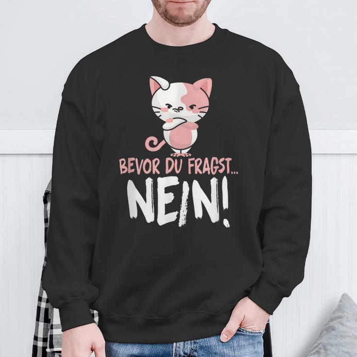 Bevor Du Fragst Nein Cat Sweatshirt Geschenke für alte Männer