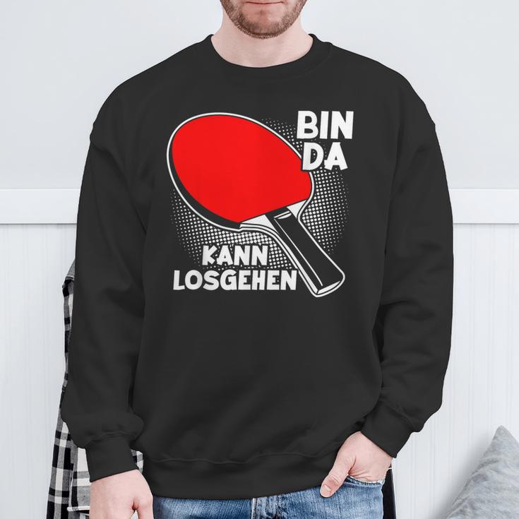 With Bin Da Kann Losgehen Table Tennis Player Sweatshirt Geschenke für alte Männer