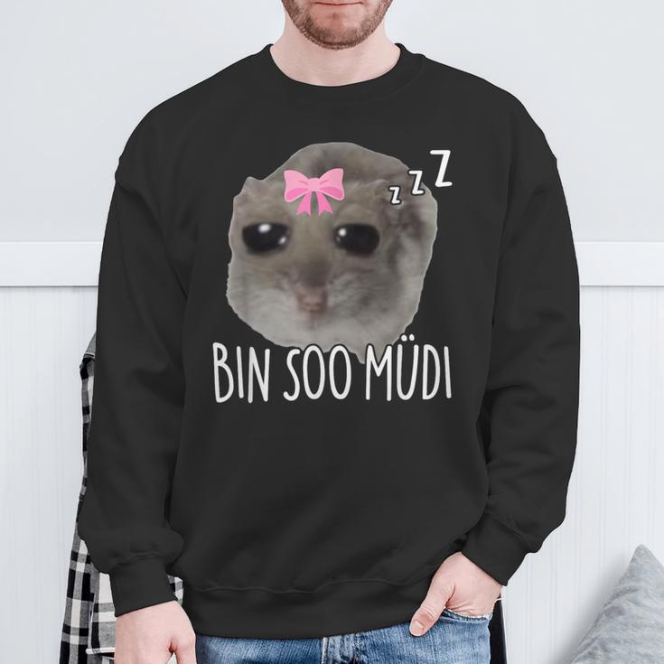 Bin Soo Müdi X So Müde Sad Hamster Sleep Meme Sleeping Sweatshirt Geschenke für alte Männer