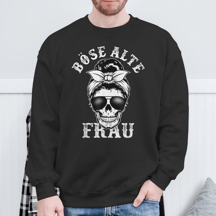 Böse Alte Frau Unordentlicher Brötchenschädel Sweatshirt Geschenke für alte Männer