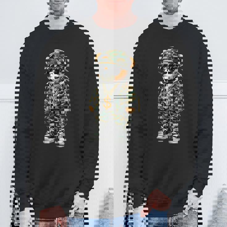 Camo Hip Hop Teddy Bear Camouflage Sweatshirt Gifts for Old Men Camo Hip Hop Teddy Bear Camouflage Sweatshirt Gifts for Old Men