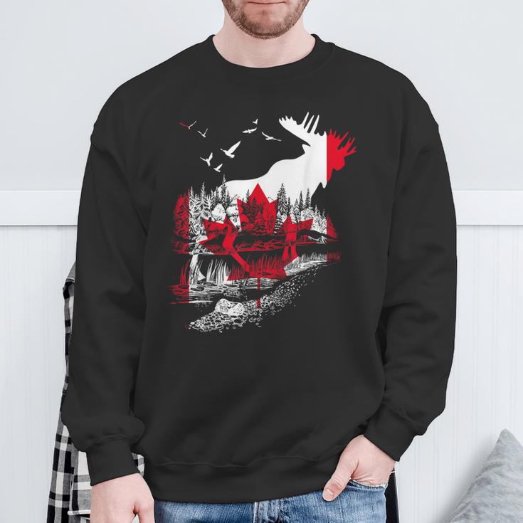 Canada Flag Moose Canada Sweatshirt Geschenke für alte Männer