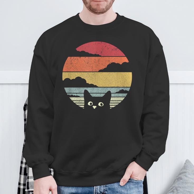 Cat Intage Cat Retro Cat Sweatshirt Geschenke für alte Männer