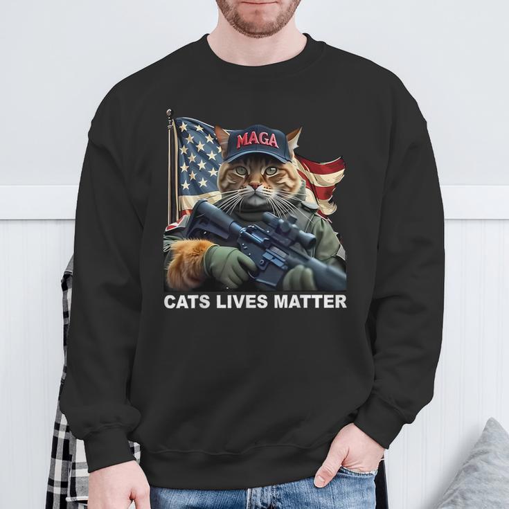 Cats Life Important Trump 2024 Cat Maga Sweatshirt Geschenke für alte Männer