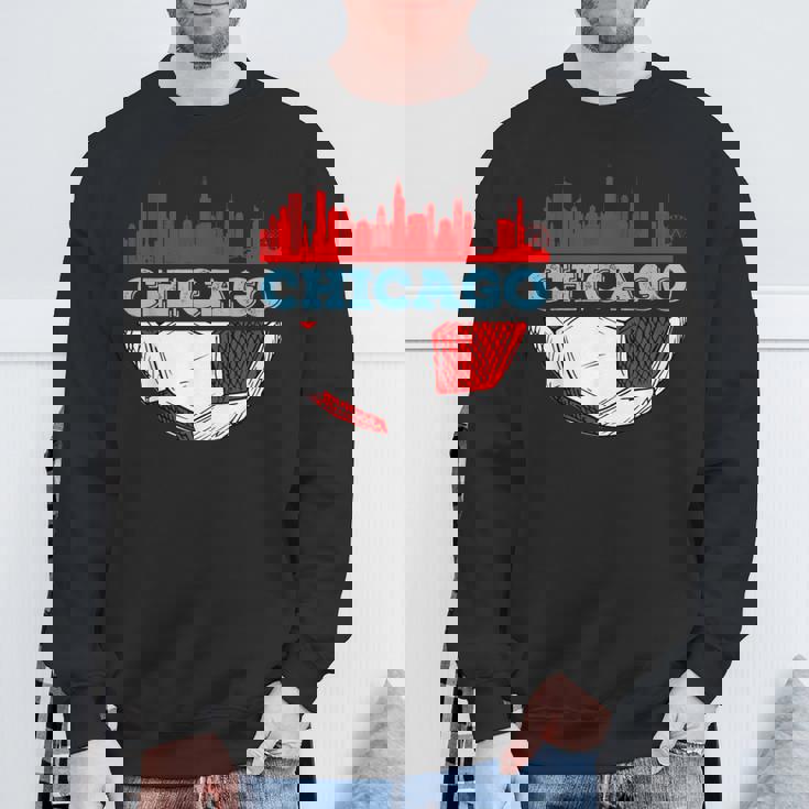 Chicago Skyline Chicago Soccer Futbol Lover Sweatshirt Gifts for Old Men