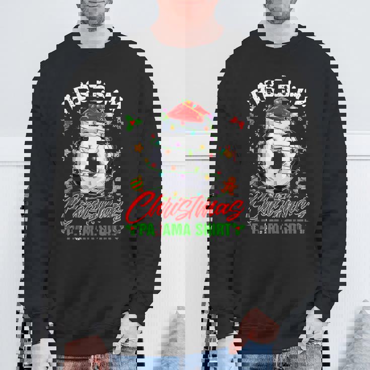 This Is My Christmas Pajama Soccer Santa Hat Xmas Pjs Sweatshirt Gifts for Old Men