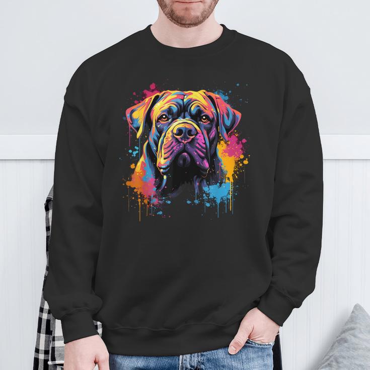 Colourful Cane Corso Dog Sweatshirt Geschenke für alte Männer