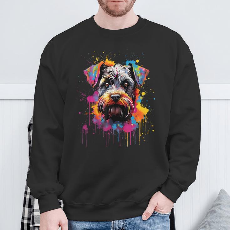 Colourful Miniature Schnauzer Dog Sweatshirt Geschenke für alte Männer