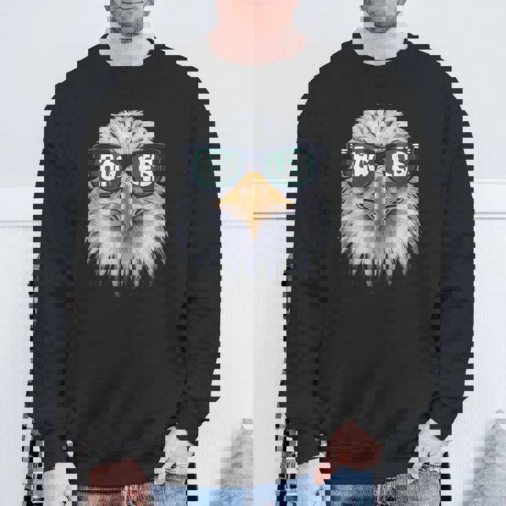 Cool Face Eagles With Sunglasses Vintage Eagles Flying Bird Sweatshirt Gifts for Old Men