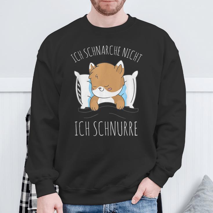 Cute Cat Pyjamas Ich Schnarche Nicht Ich Schnurre Sweatshirt Geschenke für alte Männer