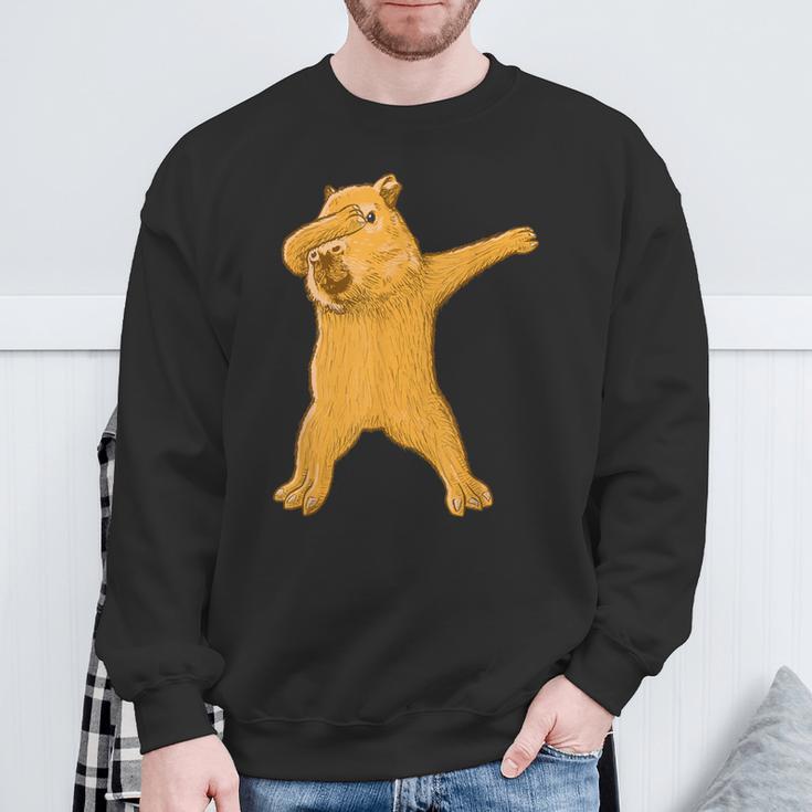 Dabbing Capybara Sweatshirt Geschenke für alte Männer