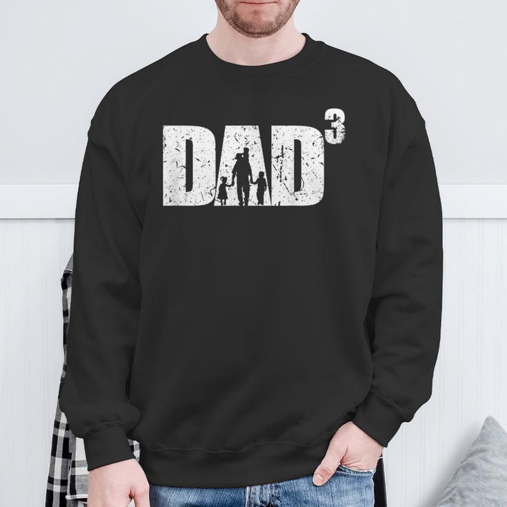 Dad Hoch 3 Stolzerater Mit 3 Kinder Triple Papa Sweatshirt Geschenke für alte Männer