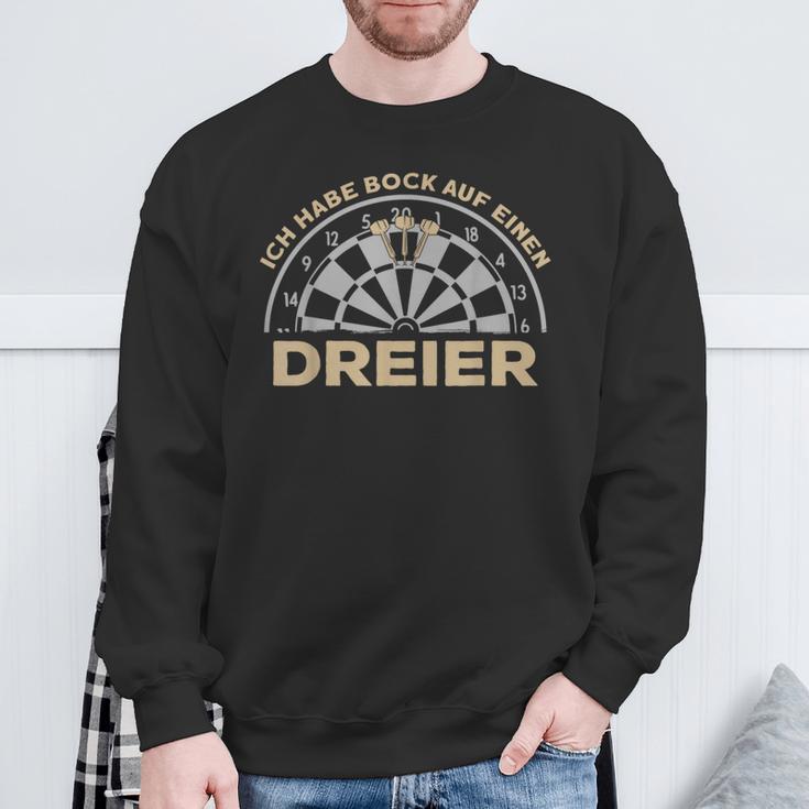 Dart Ich Habe Bock Auf Einen Dreier Retro Dart Sweatshirt Geschenke für alte Männer