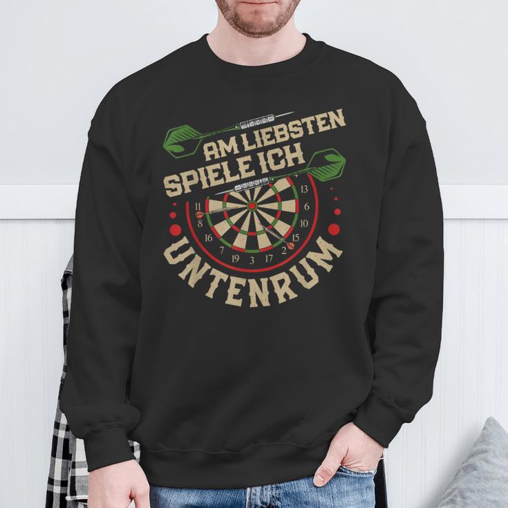 Dart Player Am Liebsten Spiele Ich Untertenrum Sweatshirt Geschenke für alte Männer