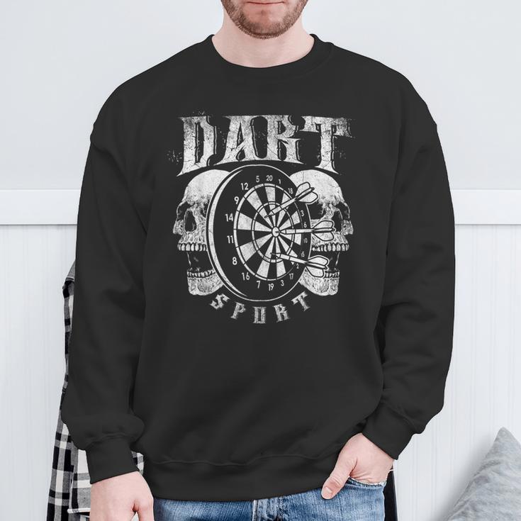 Dart Sport Skull Dartboard Player Dart Sweatshirt Geschenke für alte Männer