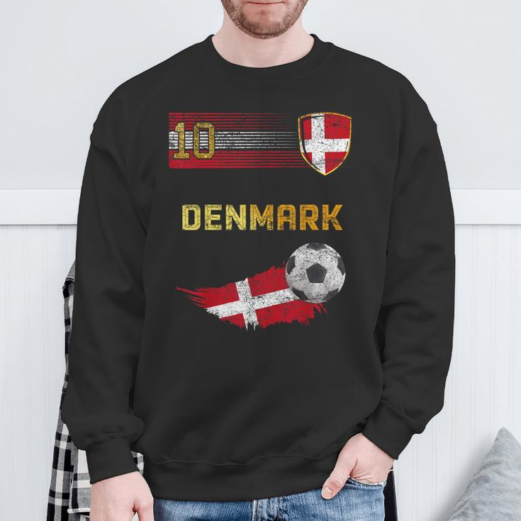 Denmark Football Pride Danish Flag Football Retro Jersey Sweatshirt Geschenke für alte Männer