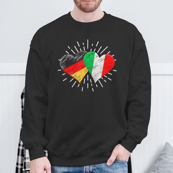 Deutschland Italien Freundschaft Herz German Italian Sweatshirt Geschenke für alte Männer