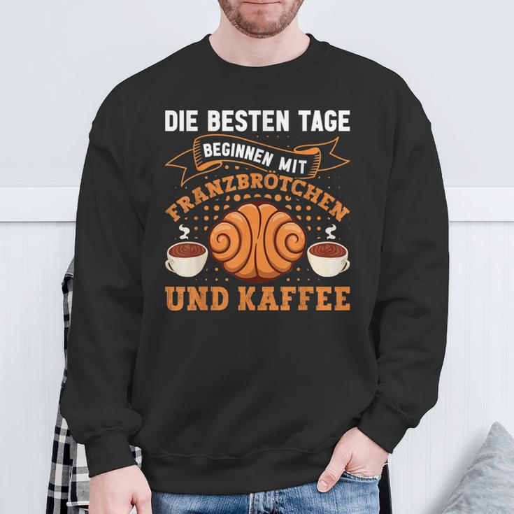 Die Besten Tagen Beginnen Mit Franzbrötchen & Kaffee Hamburg Sweatshirt Geschenke für alte Männer