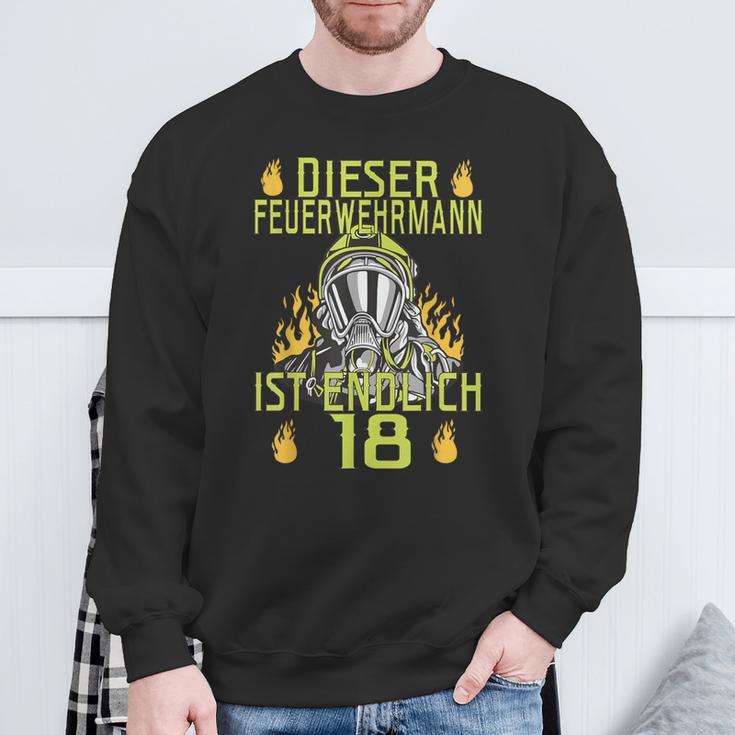 Dieser Feuerwehrmann Ist Endlich 18 Sweatshirt Geschenke für alte Männer