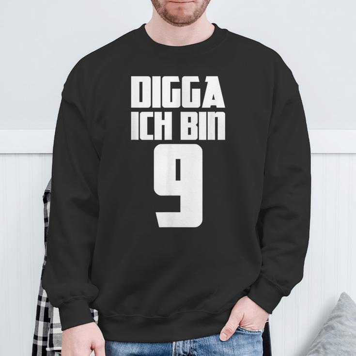 Digga Ich Bin 9 Jahre Geburtstag Sweatshirt Geschenke für alte Männer