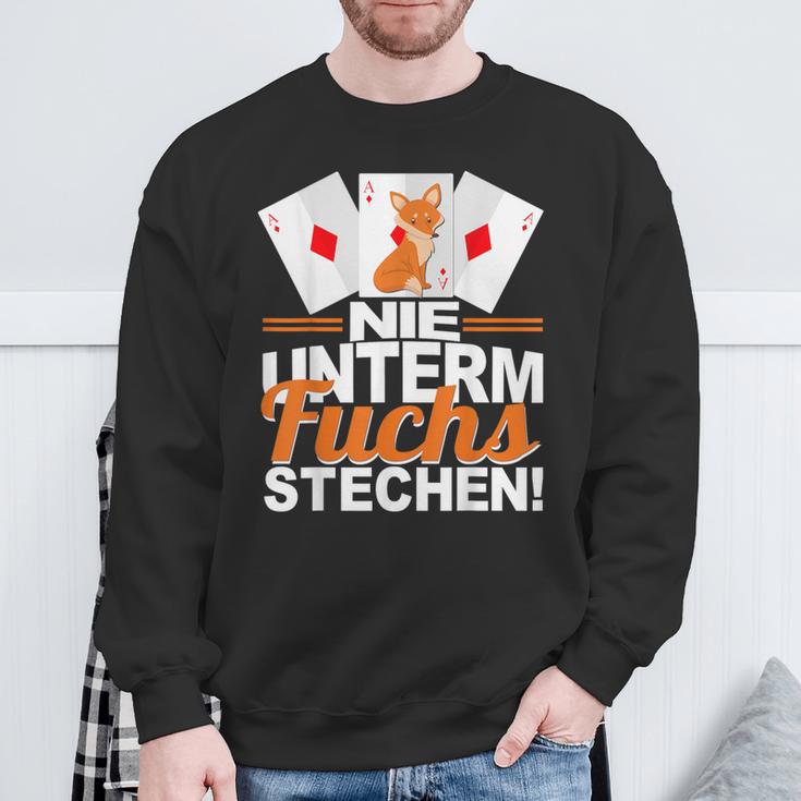 Doppelkopf Nie Unterm Fuchs Steche S Sweatshirt Geschenke für alte Männer