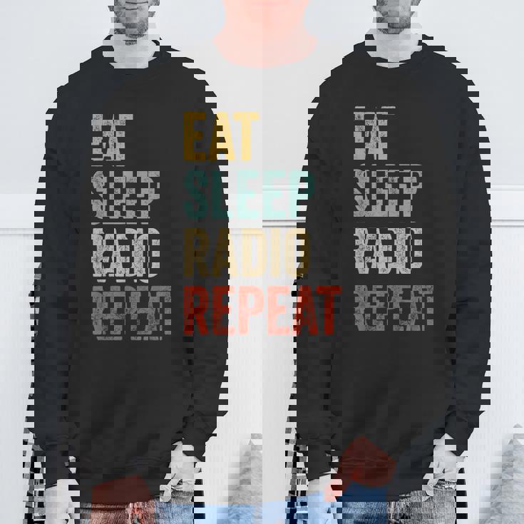 Eat Sleep Radio Repeat Radioamatore Felpa Regalos para ancianos