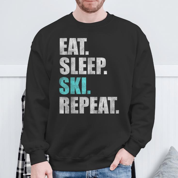 Eat Sleep Ski Repeat Sweatshirt Geschenke für alte Männer