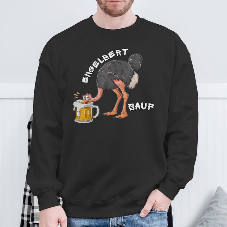 Engelbert Sauf Work Wear Ostrich Drinking Humour Sweatshirt Geschenke für alte Männer