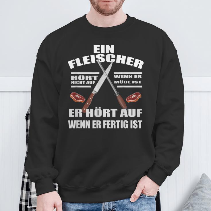 Fleischer Fleischerei Butcher Meister Sweatshirt Geschenke für alte Männer