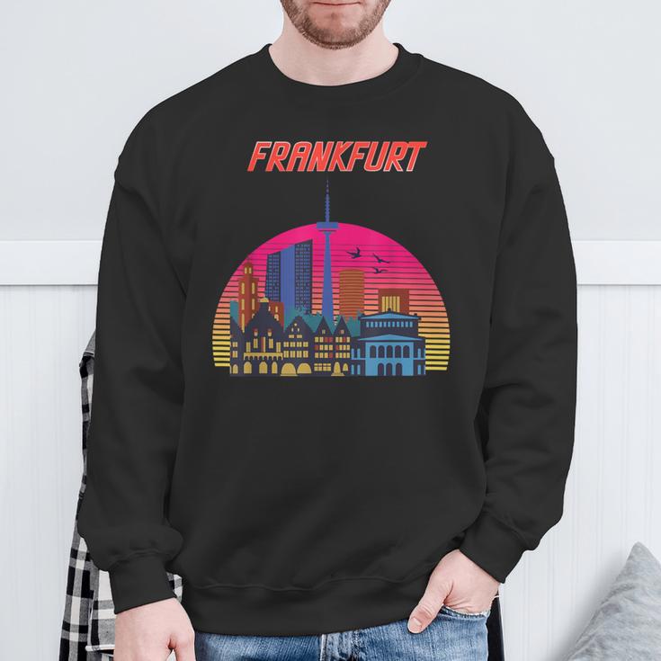 Frankfurt Retro Skyline Frankfurt Am Main Sweatshirt Geschenke für alte Männer