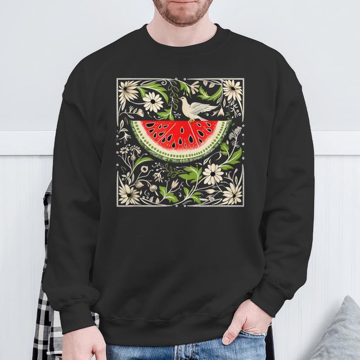 Free Palestine Fruit Watermelon Card Sweatshirt Geschenke für alte Männer