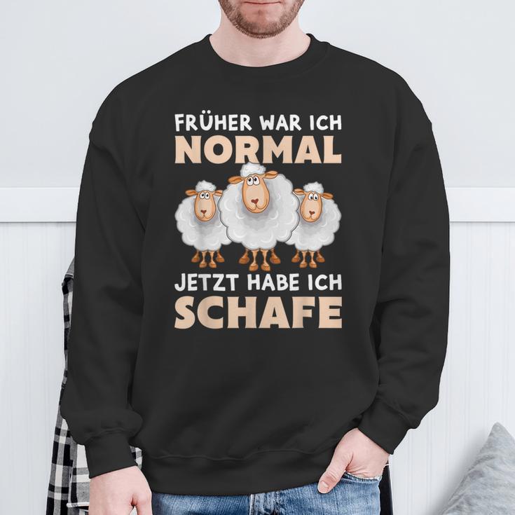 'Früher War Ich Norme Jetzt Habe Ich Schafe Bauer Schäfer Sweatshirt Geschenke für alte Männer