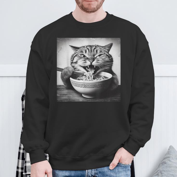 Cat Ramen Fiesta Kitten Anime Ramen Cat Enthusiast Sweatshirt Geschenke für alte Männer