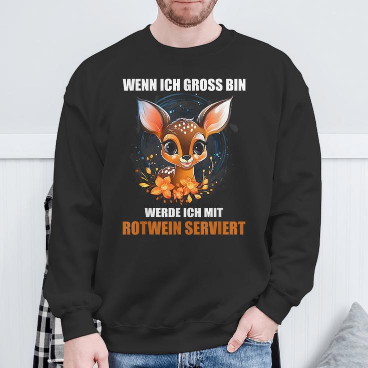 Wenn Ich Gross Bin Werde Ich Mit Rotwein Serviert Sweatshirt Geschenke für alte Männer