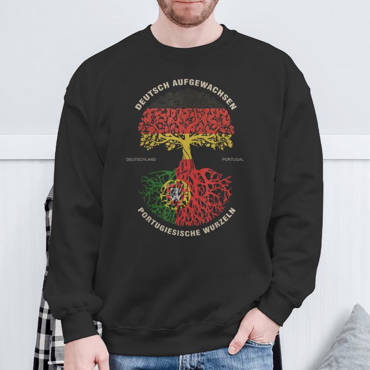 German Grown Portuguese Roots Portugal Flag Sweatshirt Geschenke für alte Männer