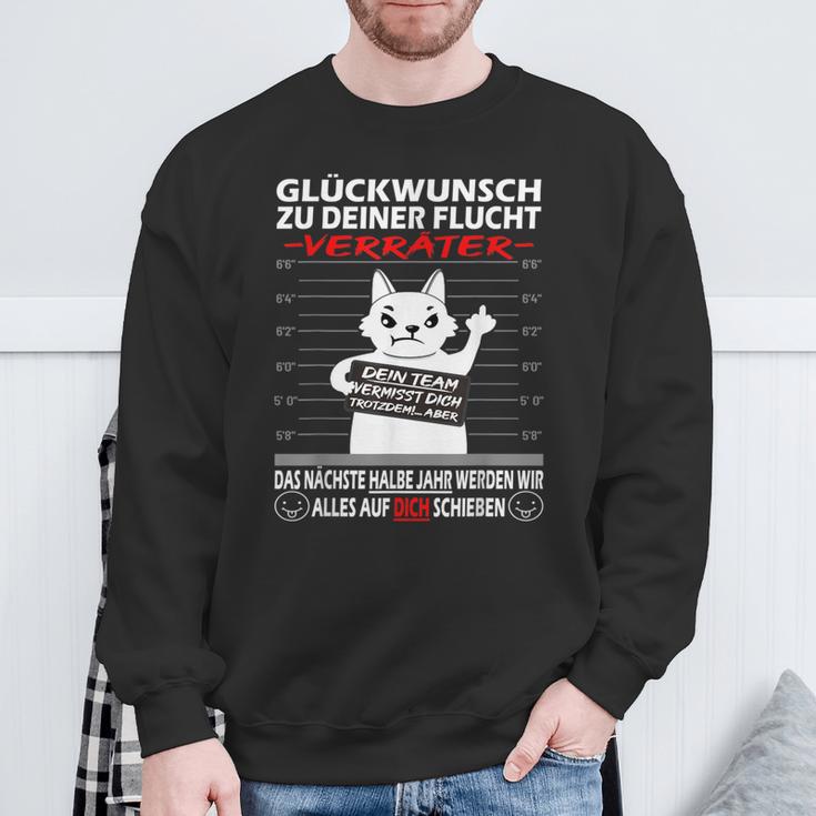 Glückwunsch Zu Deiner Flucht Neuen Job Cat S Sweatshirt Geschenke für alte Männer