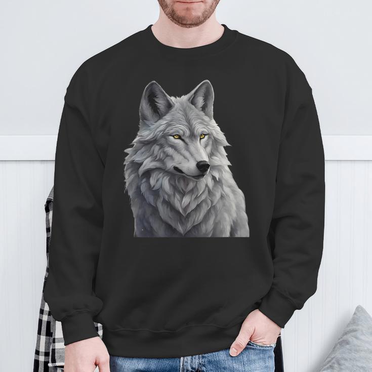 Grauer Wolf Sweatshirt Geschenke für alte Männer