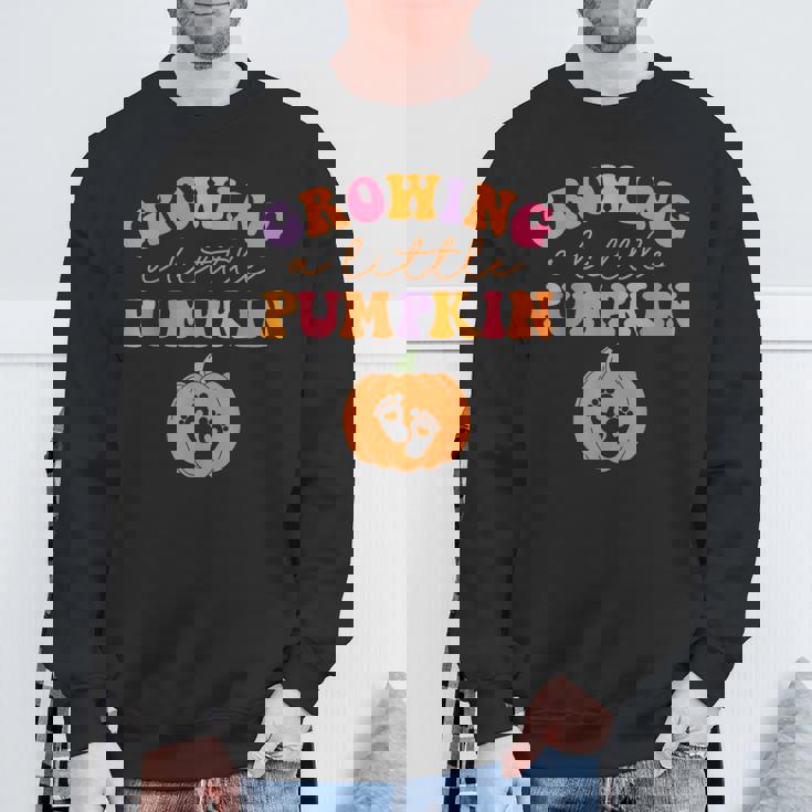 Growing A Little Pumpkin Halloween Pregnancy Announcement Sweatshirt Gifts for Old Men