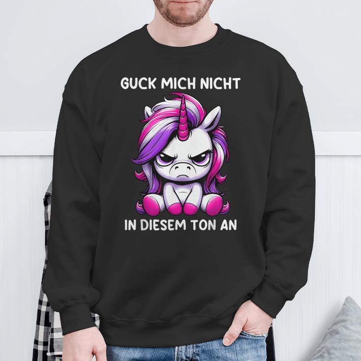 Guck Mich Nicht In Diesem Ton An Einhorn Sweatshirt Geschenke für alte Männer